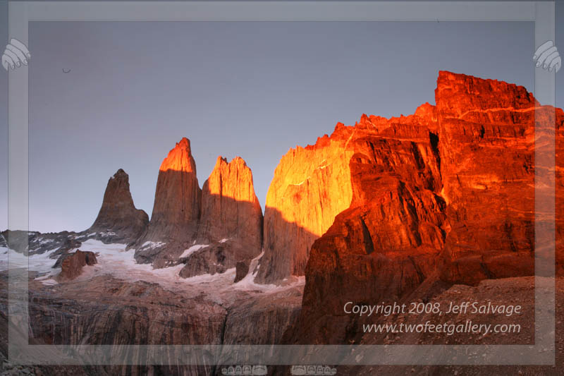 Sunrise on Torres del Paine<BR>Torres del Paine Trek - Patagonia, Chile